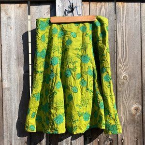 Johnny Was Green and Turquoise Embroidery Skirt  -